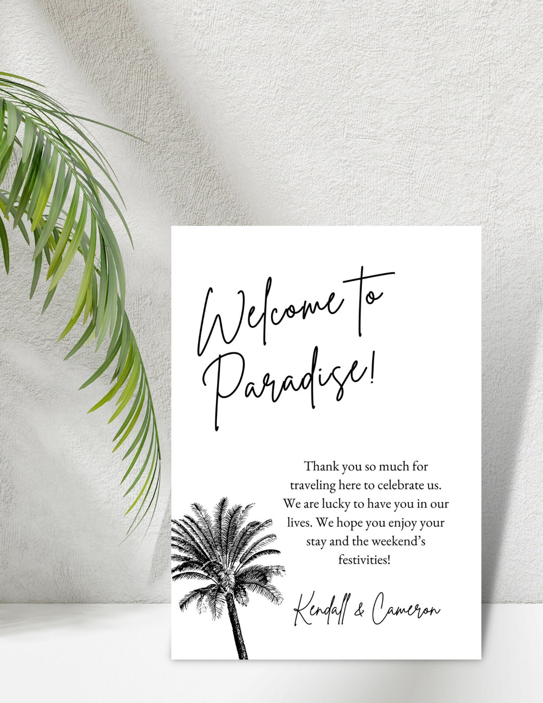 Destination Wedding Welcome Note Template, 5x7, Digital Download, Fully
