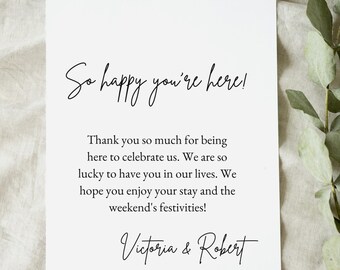 Wedding Welcome Note Canva Template: Modern 5x7 (Digital Download)