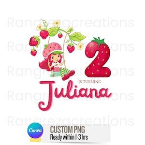 Invitación de cumpleaños personalizada de tarta de fresa con bayas, cumpleaños de fresa PNG Svg, primer cumpleaños de bayas, camiseta de fresa PNG