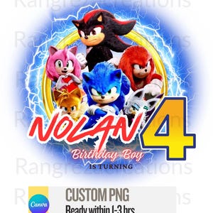 Compleanno Sonic personalizzato PNG, Sonic personalizzato PNG, Compleanno Sonic Hedgehog PNG, Compleanno ragazzo ragazza PNG, Compleanno famiglia personalizzato PNG