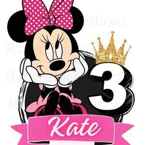 Personalized Birthday PNG, Mouse Girl Birthday Png, Birthday Girl Png, Birthday Girl Shirt Design Png, Minnie Mouse theme, Kids Cartoon PNG
