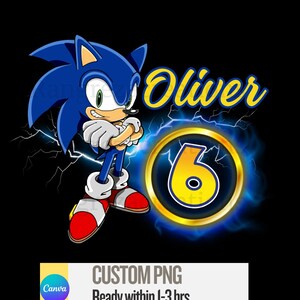 Anniversaire personnalisé Sonic The Hedgehog, Png Sonic personnalisé, Png d'anniversaire Sonic The Hedgehog, anniversaire garçon fille Png, anniversaire de famille personnalisé