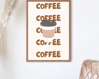 Kaffekökstryck: Digital nedladdningsbar väggkonst