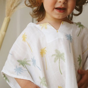 Hawaii Organic Muslin Hooded Baby Towel, Cotton Baby Poncho, Baby Beach Towel, Baby Shower Gift, Washcloth for Newborn, Cape for Baby