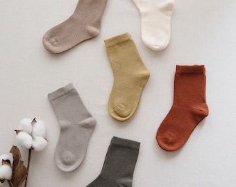 Paquete de 6 calcetines neutros sin costuras para niños pequeños 1-3 años 3-5 años Conjuntos de calcetines, calcetines para niños, regalo para niños pequeños, regalo para bebés, calcetines orgánicos, algodón