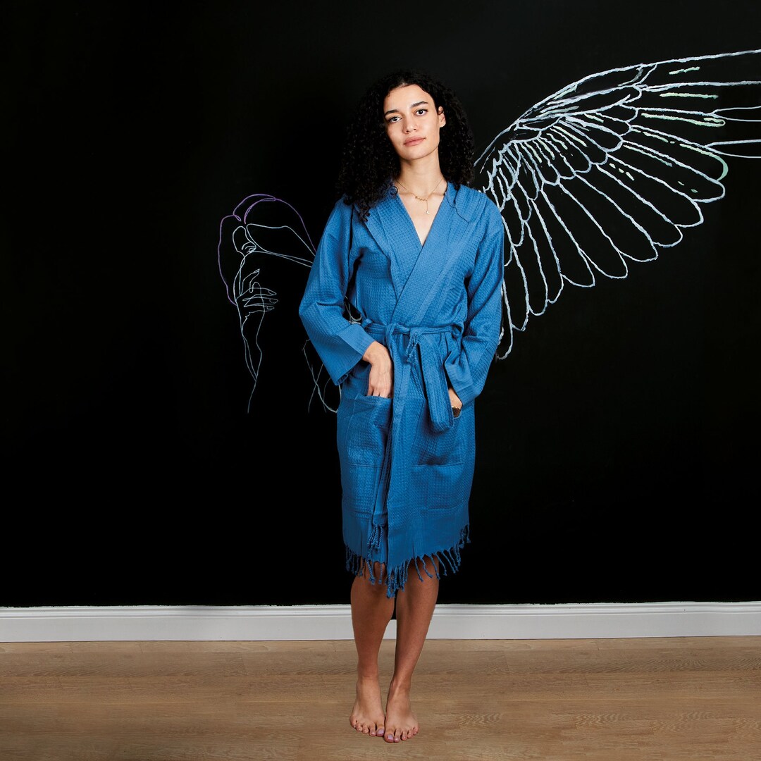 Turkish Cotton Bathrobe Turkish Bathrobe Turkish Hooded Etsy