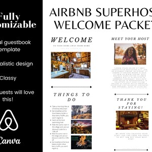 AIRBNB host welcome packet template - canva - minimalistic design