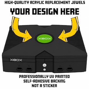 Custom Original Xbox Jewel | Personalized Acrylic Xbox Jewel | UV Printed Replacement Badge | Your Art or Custom Design