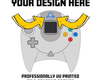 Custom Dreamcast Controller Jewel | Personalized Acrylic Controller Badge | UV Printed | Your Art or Custom Design