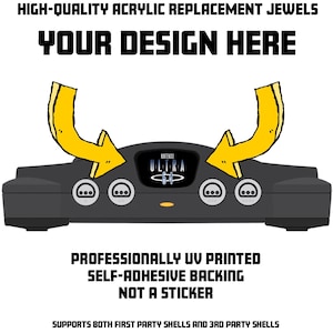 Custom Nintendo 64 System Jewel | Personalized N64 Acrylic Jewel | UV Printed Replacement | Your Art or Custom Design