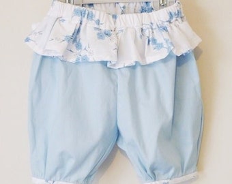 blue and white baby comfort pants in cotton