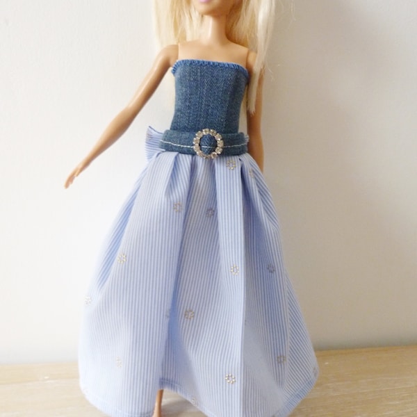 robe de poupée style Barbie robe longue en jean