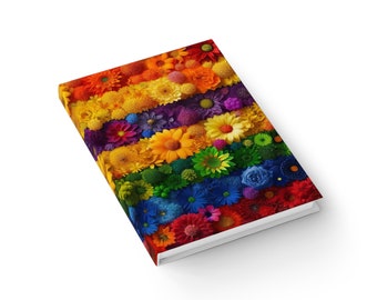 Rainbow made of flowers Journal - Ruled Line