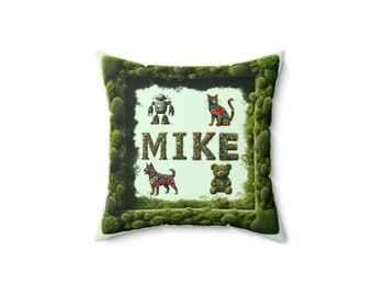 Made to order, personalized pillow using letters and frames made of plants and flowers