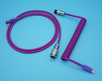 Pink & Purple Custom Coiled Keyboard Cable