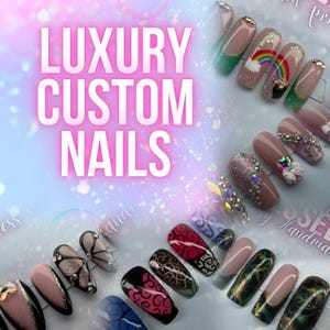 Custom Design OR Mystery Suprise Press On Nails | Luxury Gel | Custom Handmade Nails | Reusable False Nails