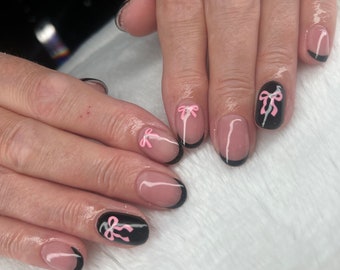 Bow Pretty Ribbon Girly Coquette Nail Art Stickers Decals