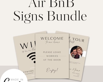 Airbnb Sign Bundle Template Airbnb Signage Signs for Rental Home Wifi Sign Airbnb Welcome Book Check out list Airbnb Host Simple Signs