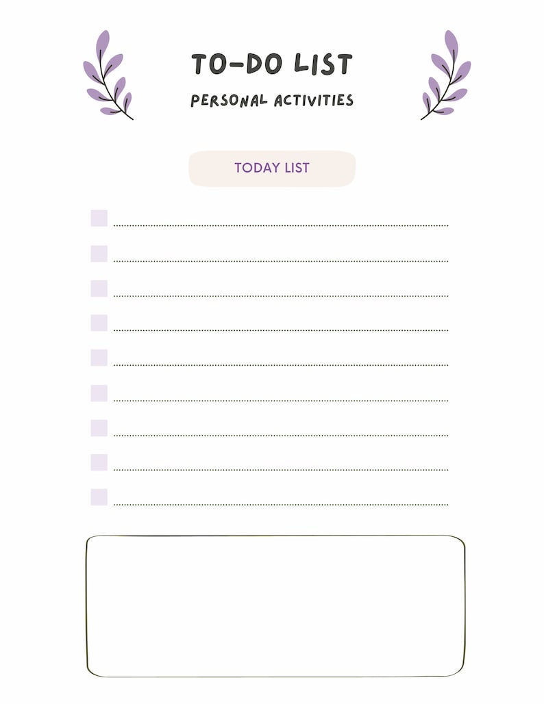 To Do List Printable To Do List Planner Page Productivity image 3