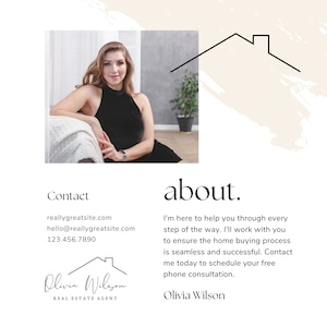 About Me Realtor, About Me Page, Real Estate Bio, About Me Template, About Me Printable, Real Estate Agent Announcement, Real Estate Canva