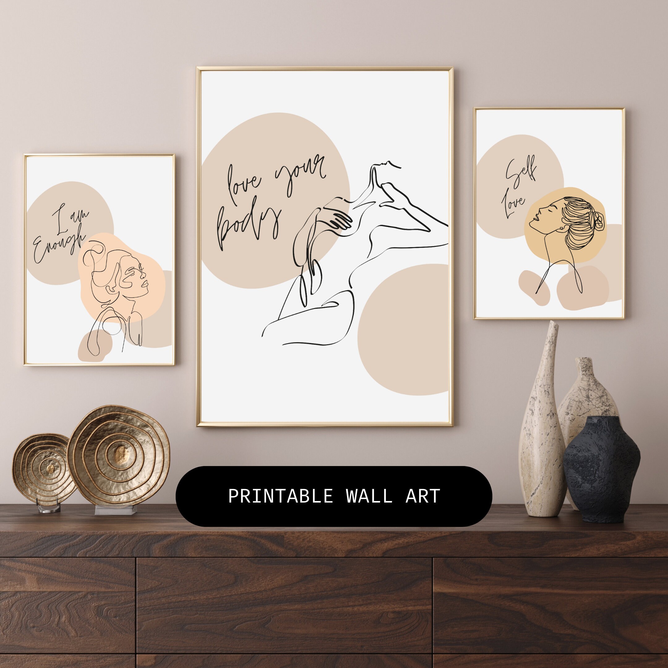 Women Line Art Bundle, Digital Download, Wall Art, Digital Print, Home ...