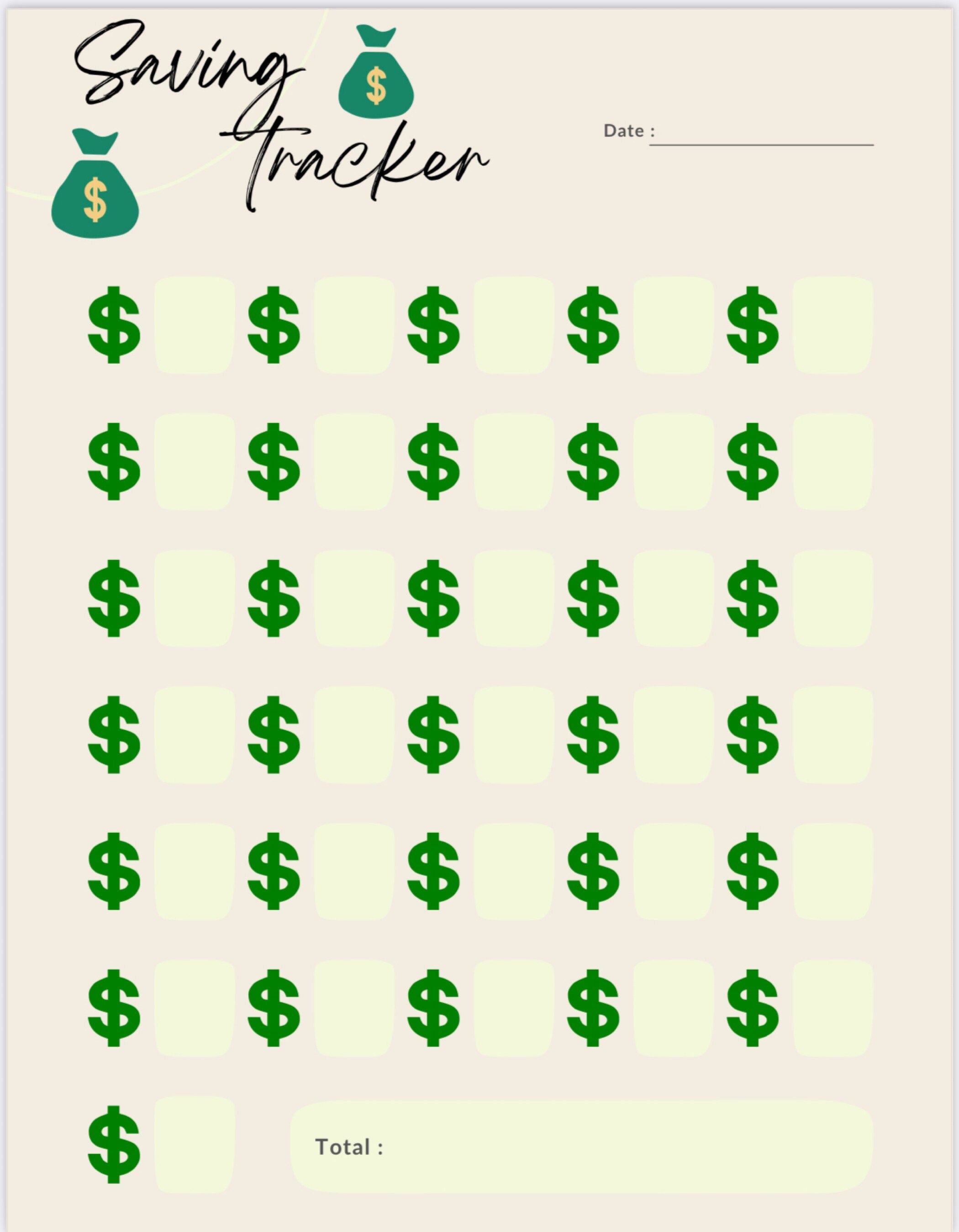 Savings Tracker Printable, Savings Goal Tracker, Savings Printable
