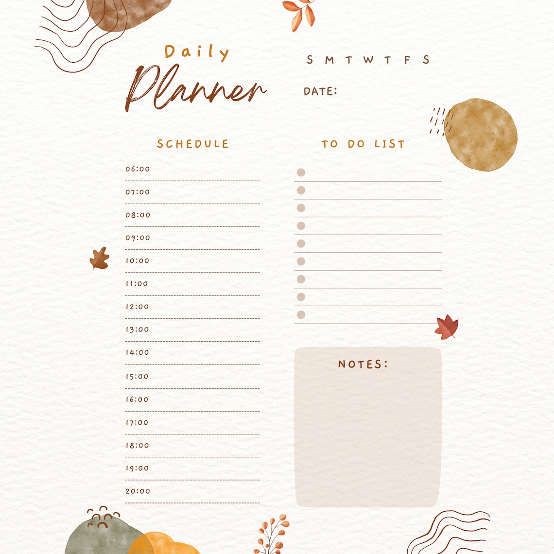 DAILY PLANNER | to Do List | Printable Productivity Day Planner for ...