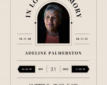 Editable Funeral Program Template, Memorial Program, gray Template, Celebration of Life, Printable Funeral Program #FNRL