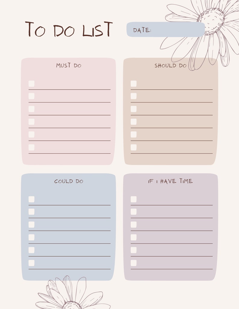 To Do List Printable, to Do List Planner Page, Productivity Planner, to