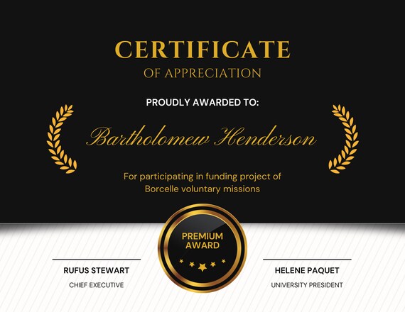 EDITABLE Certificate Corporate Award Certificate Template - Etsy