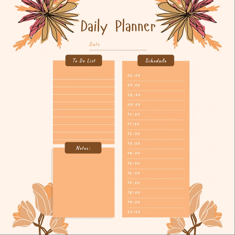 DAILY PLANNER to Do List Printable Productivity Day Planner for Work