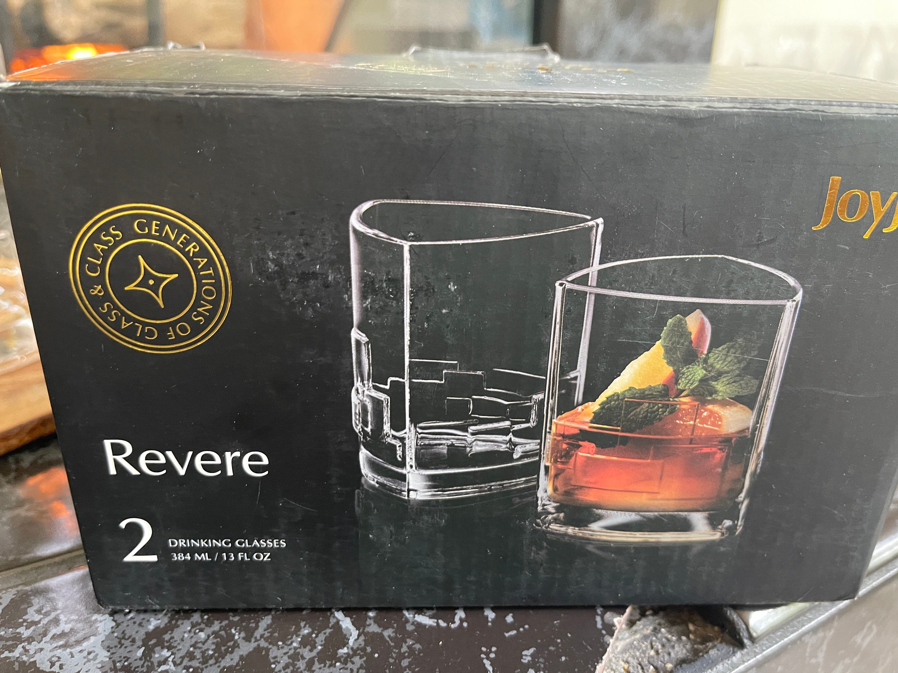 Revered Rocks GEOMETRIC Vintage Set 2 REVERE New in Gift Box Lowball Old Fashion ...