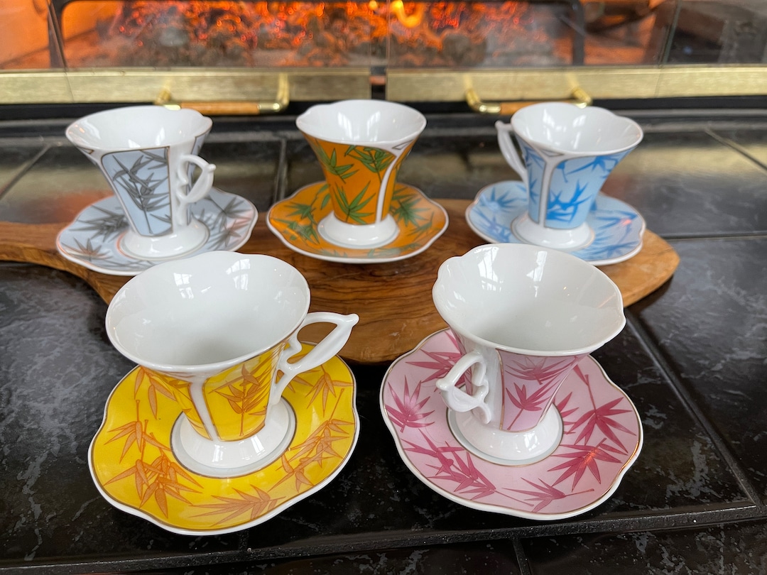 Vintage Set of 5 YAMASEN Gold Collection Classic White Porcelain Pretty