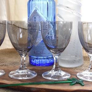 Mid Century 1950 Smokey Gray over Clear Cocktail Glasses  Hi Ball Tom Collins Glass Highball Craft Cocktail Beautiful Fun