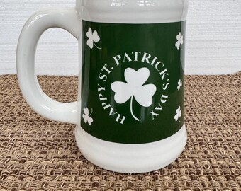 HUGE ST.  PATRICKS Irish Beer Mug Ceramic Beer Tankard. Great Ale Stein Mancave Gifts Ceramics Jug Big Giant