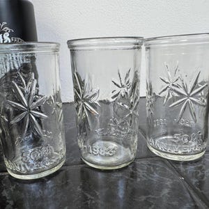 Vintage Dominion Glass 50th Anniversary Juice Glasses – Starburst 6 oz – Set of 3