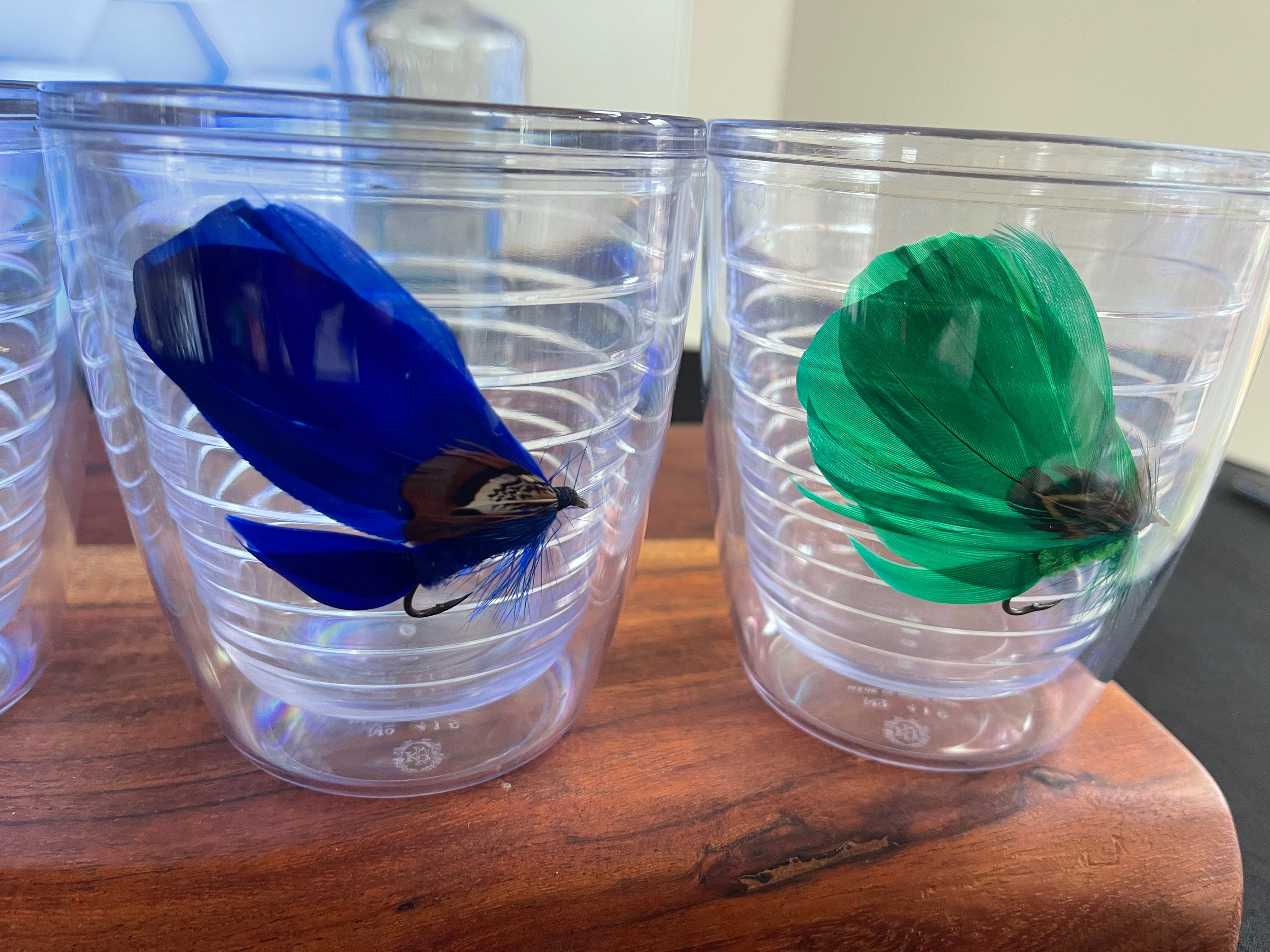 Old School Tervis Tumbler Fly Fishing Set 4 Tumblers Plastic Double