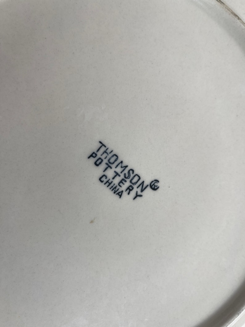 Thompson China Patterns Thompson Pottery BIRDHOUSE Large Serving PLATE Vintage Stoneware Retro ...