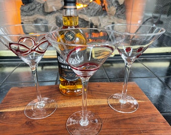 Set Of 2 Whimsical Martini Glasses