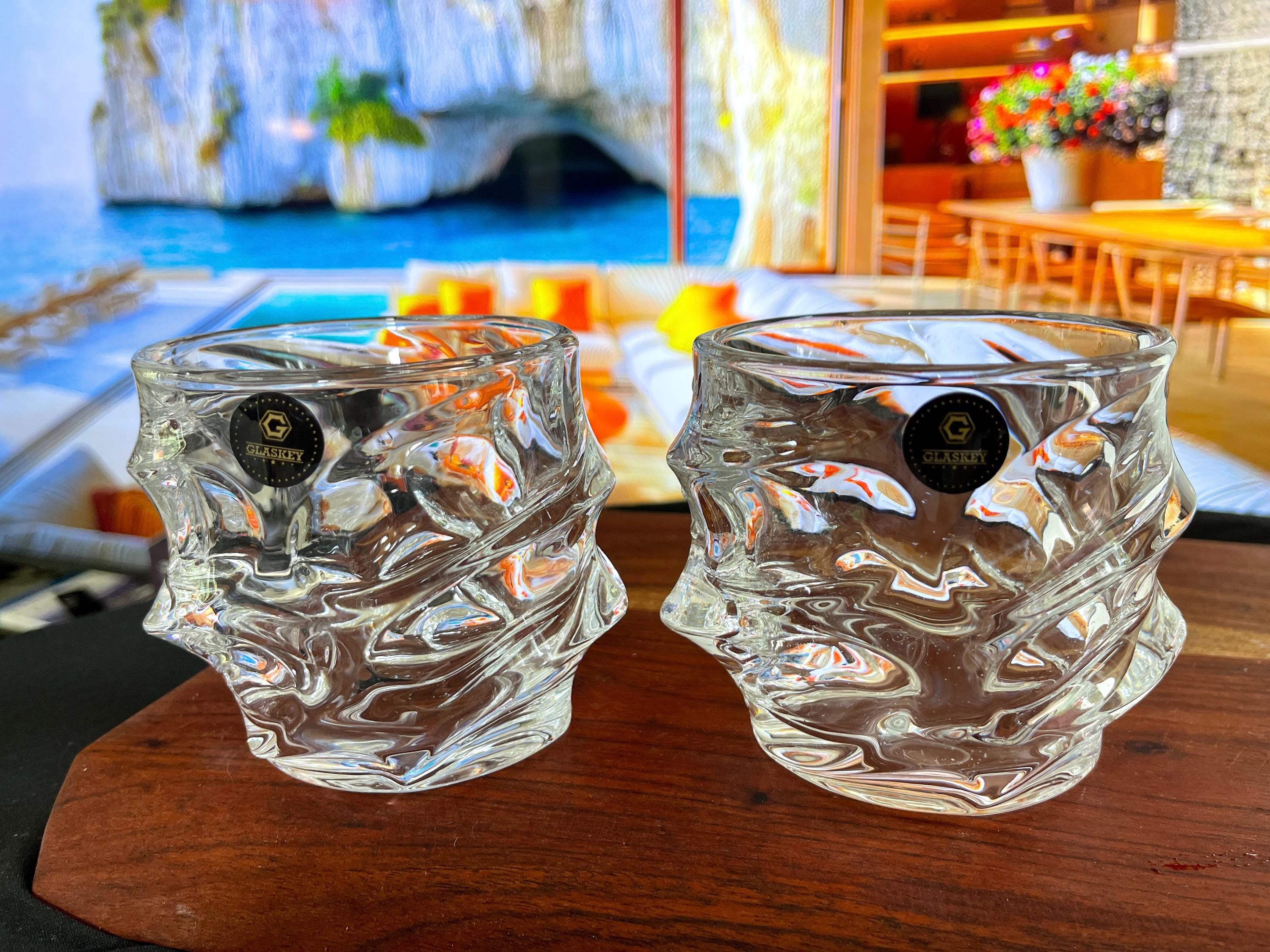 Sexy Storm Japanese Crystal Whisky Glass Set 2 Lowball Rocks