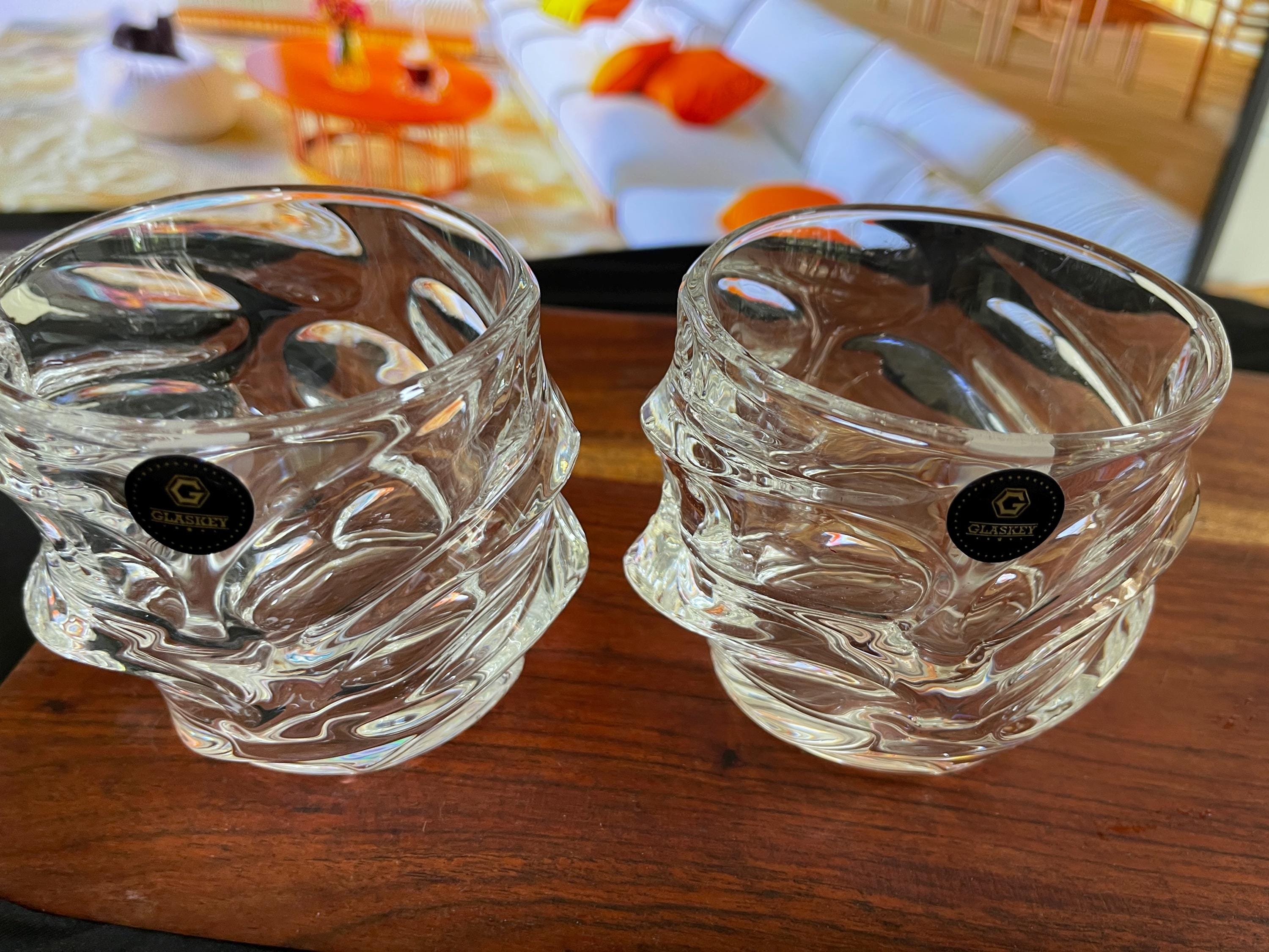 Sexy Storm Japanese Crystal Whisky Glass Set 2 Lowball Rocks