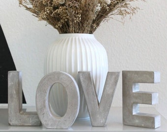 LOVE lettering made of concrete vintage concrete letters loft design 15 cm high