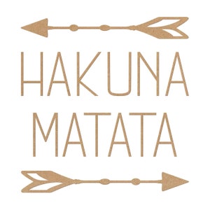 Lettrage en bois Hakuna Matata flèches décoration en bois tableau mural de salon décoration boho MDF unbeschichtet