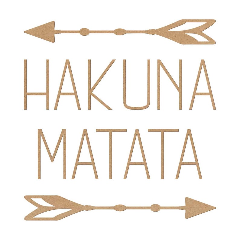 Wood lettering Hakuna Matata arrows wooden decoration living room wall picture boho decoration MDF unbeschichtet