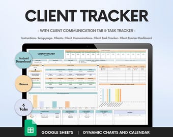 Client Tracker Google Sheets Template: Small Business CRM (Digital Download)