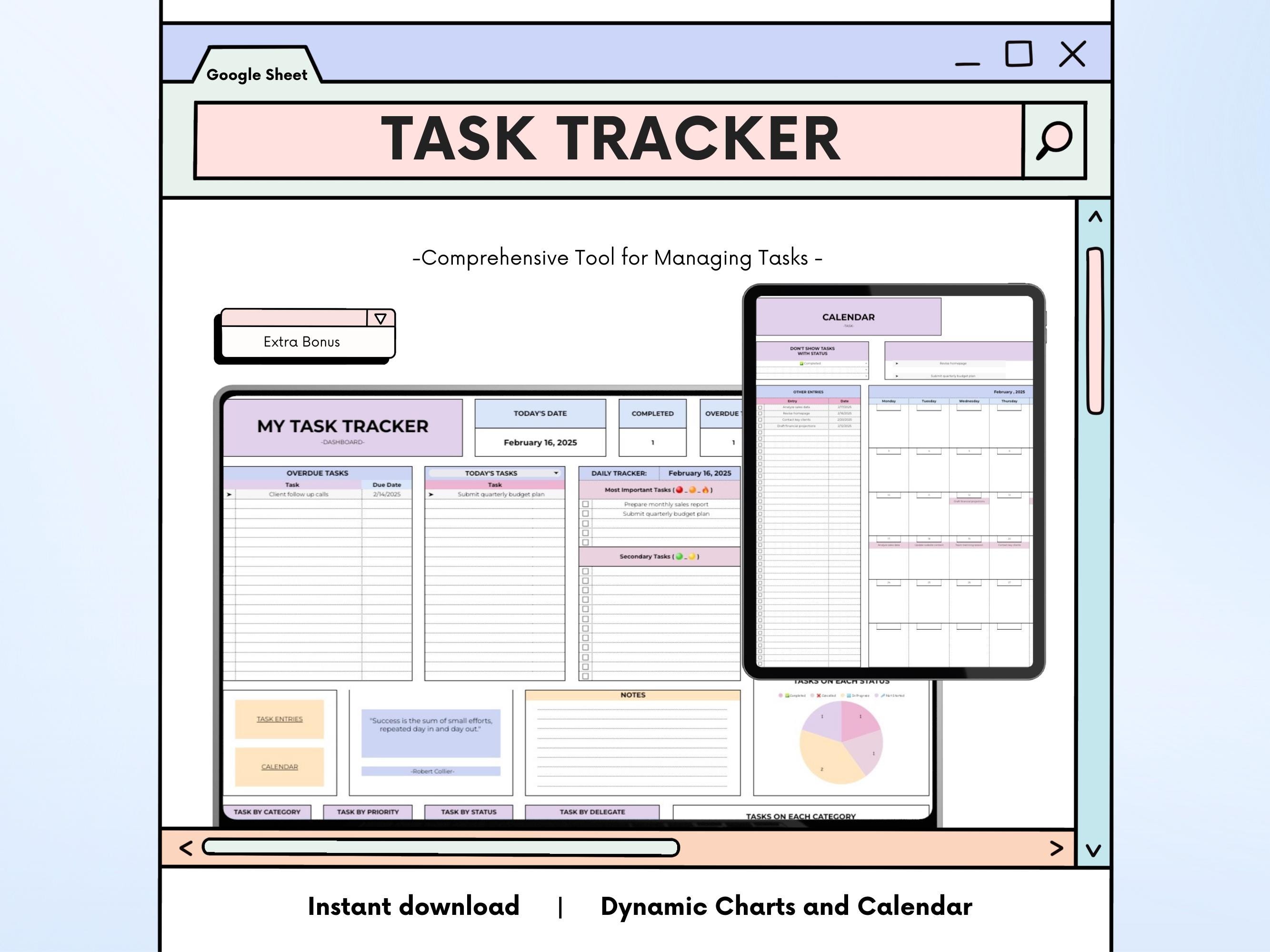 Task Tracker Spreadsheet Template Task Tracker Team for Work Google ...