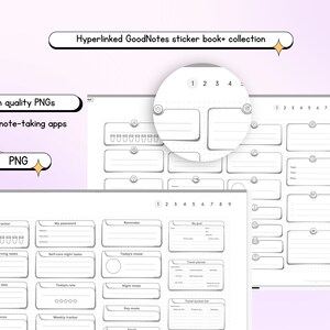 Black and White Sticky Note Insert for Planner, Shape Widget Insert ...