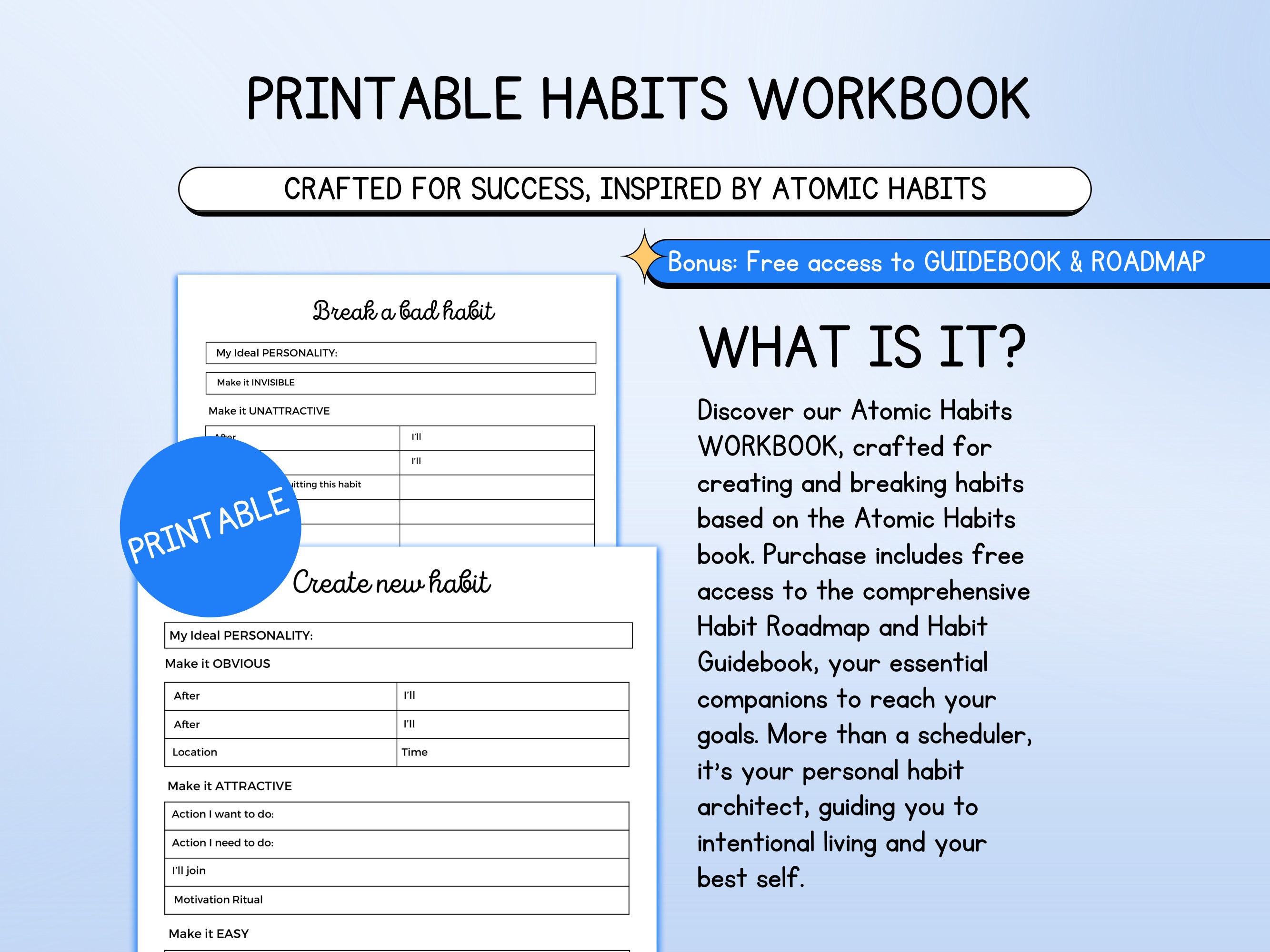 Atomic Habits workbook, Atomic Habit Tracker, druckbares Habits ...