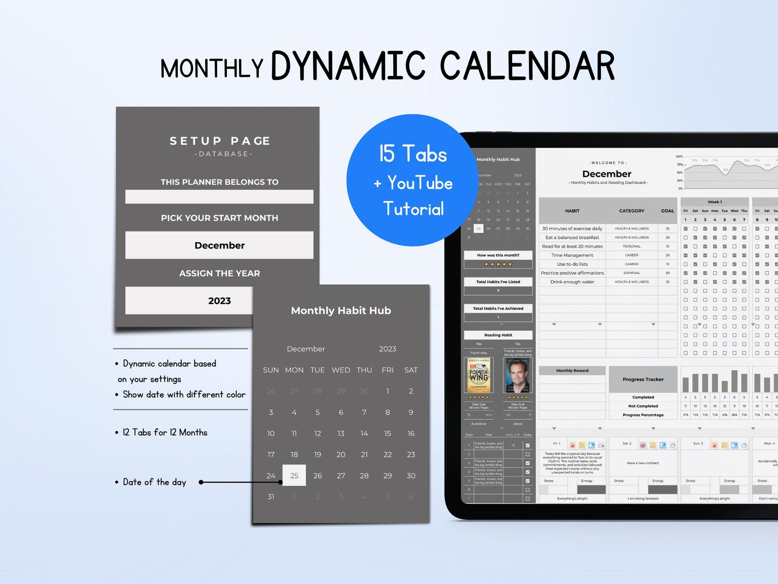 Customizable Habit Tracker Spreadsheet for Google Sheets (digital ...