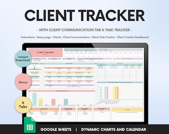 Plantilla de hoja de cálculo para la gestión de clientes en Google Sheets (descarga digital)